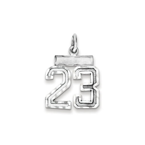 Rhodium Plated Sterling Silver Small D//C Pendant Number 56 Varsity Collection